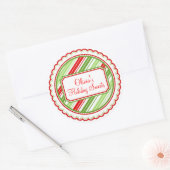 Weihnachts-Sweet Stripes Weihnachtskleber Runder Aufkleber (Umschlag)