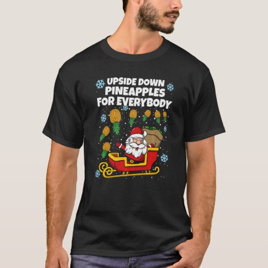 Weihnachts-Swinger Santa Upside Down Ananas für T-Shirt (Vorderseite)