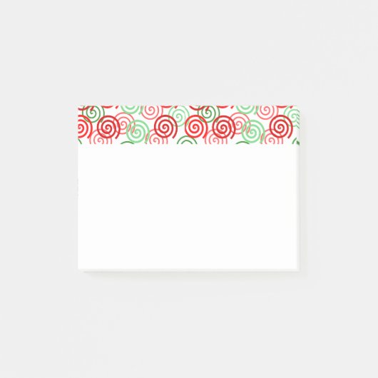 Weihnachts-Swirls Post-it Klebezettel (Vorderseite)