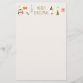 Weihnachts-Symbol-Muster Briefpapier (Vorderseite)