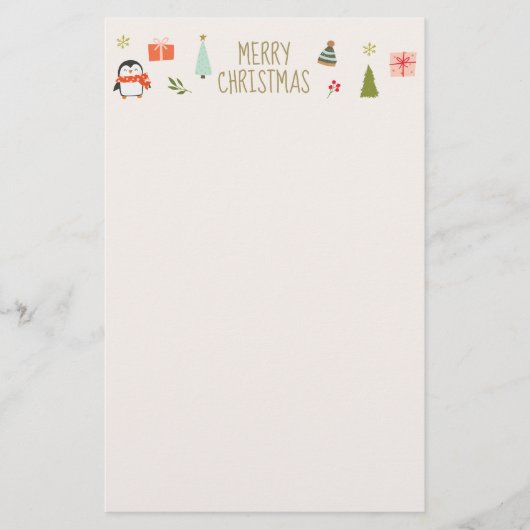 Weihnachts-Symbol-Muster Briefpapier (Vorderseite)