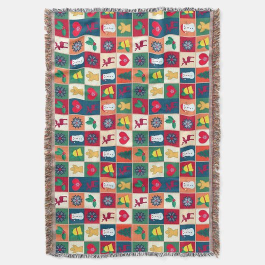 Weihnachts-Symbol-Muster Xmas Decke (Vorderseite Vertikal)