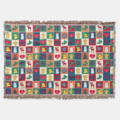 Weihnachts-Symbol-Muster Xmas Decke (Vorderseite)