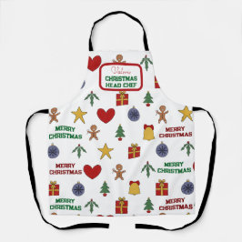 Weihnachts-Symbol Name Head Koch Schürze
