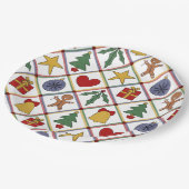 Weihnachts-Symbol Rotes grünes Party Pappteller (Schrägansicht)