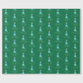 Weihnachts T-Rex Dino Personalisierter Junge Name Geschenkpapier (Flach)
