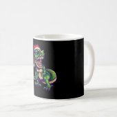 Weihnachts T-rex Dinosaur | Dinosaurier-Design Kaffeetasse (VorderseiteRechts)