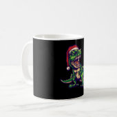 Weihnachts T-rex Dinosaur | Dinosaurier-Design Kaffeetasse (Vorderseite Links)