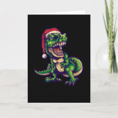 Weihnachts T-rex Dinosaur | Dinosaurier-Design Karte (Vorderseite)