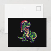 Weihnachts T-rex Dinosaur | Dinosaurier-Design Postkarte (Vorne/Hinten)