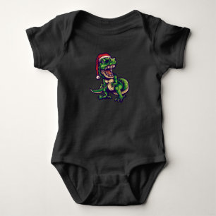 Weihnachts-T-Rex-Dinosaurier Dinosaurier-Design Baby Strampler