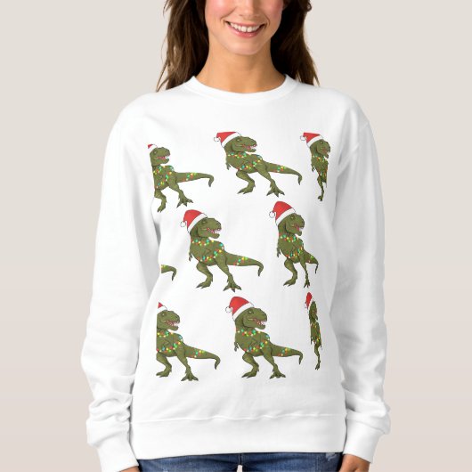 Weihnachts-T-Rex-Dinosaurier Weihnachtswitscher Sweatshirt (Vorderseite)