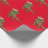 Weihnachts-T-Rex-Dinosaurier Weihnachtswrapping Pa Geschenkpapier (Ecke)