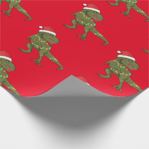 Weihnachts-T-Rex-Dinosaurier Weihnachtswrapping Pa Geschenkpapier