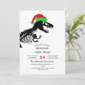 Weihnachts T-Rex Einladung (Stehend Vorderseite)