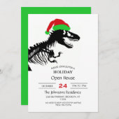 Weihnachts T-Rex Einladung (Vorne/Hinten)