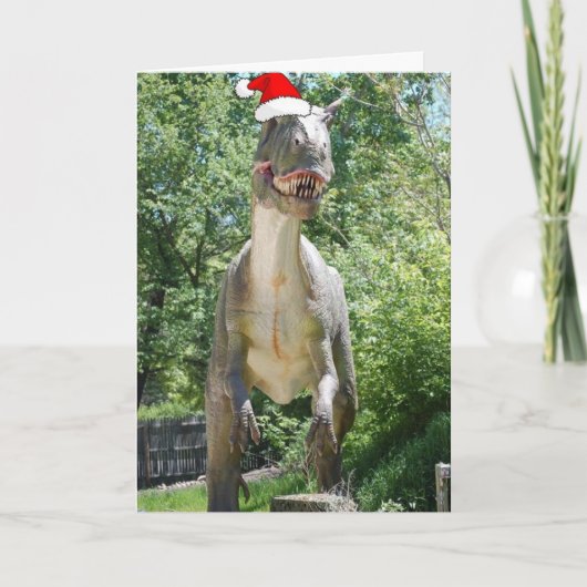 Weihnachts T-Rex Feiertagskarte (Vorderseite)