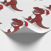 Weihnachts T-Rex Geschenkpapier (Ecke)