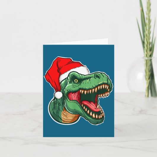 Weihnachts-T-Rex  Karte (Vorderseite)