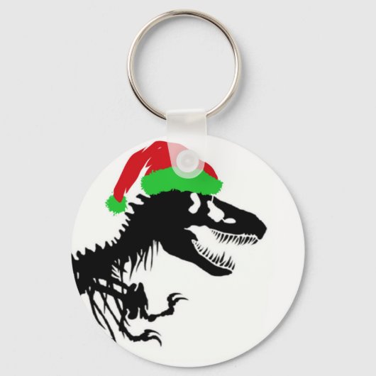 Weihnachts T-Rex Schlüsselanhänger (Vorderseite)