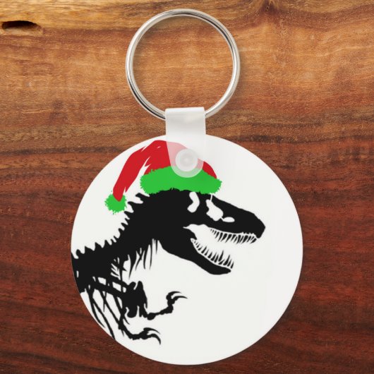Weihnachts T-Rex Schlüsselanhänger (Vorderseite)