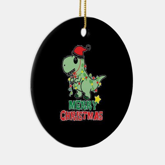 Weihnachts-T-rex-Top Keramik Ornament (Rechts)