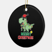 Weihnachts-T-rex-Top Keramik Ornament (Links)