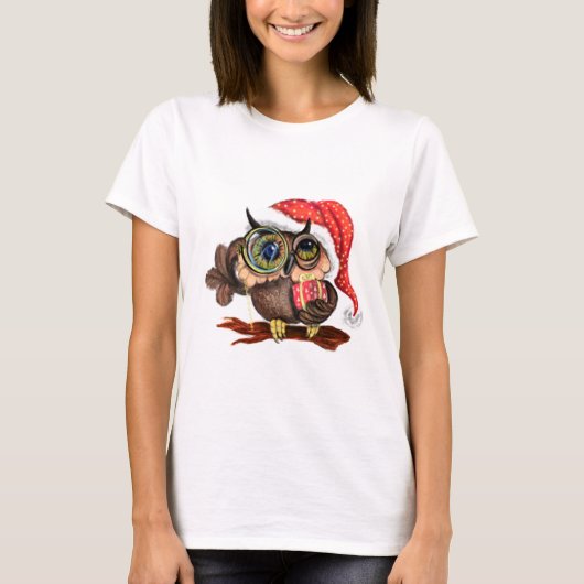 Weihnachts T - Shirt Babyschale mit Geschenk (Vorderseite)