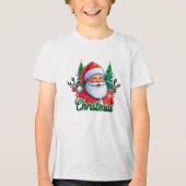 Weihnachts-T - Shirt-Design und weißer Hintergrund Tri-Blend Shirt (Vorderseite)