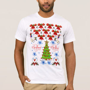 Weihnachts-T-Shirt für Männer, weiß, kurzärmelig f T-Shirt