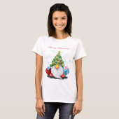 Weihnachts-T - Shirt Happy Gnome mit Geschenk (Vorne ganz)