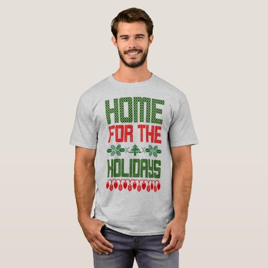 Weihnachts-T-Shirt Kreuzstich-Zuhause für den Urla T-Shirt (Vorne ganz)