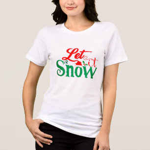 Weihnachts-T - Shirt mit festlicher Schneegestaltu