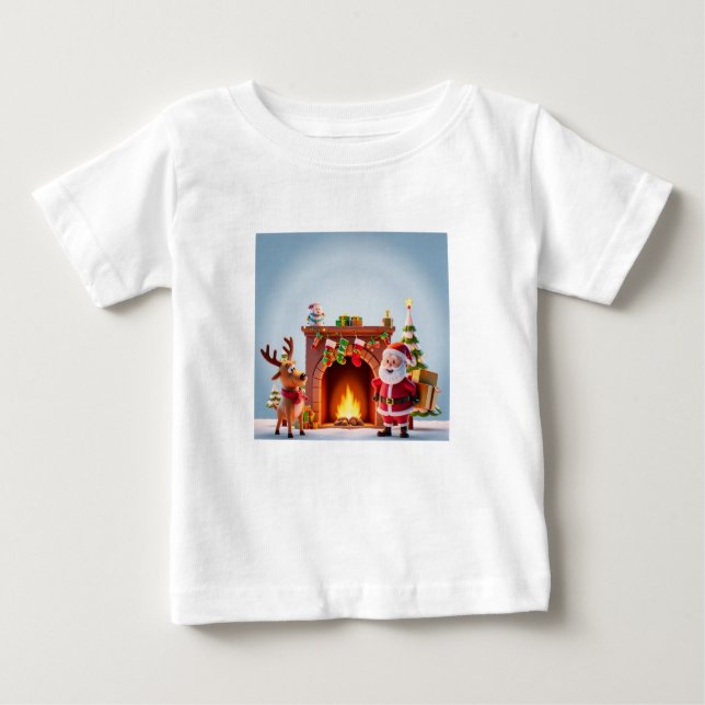 Weihnachts-T - Shirt mit Weihnachten und Reinte (Vorderseite)