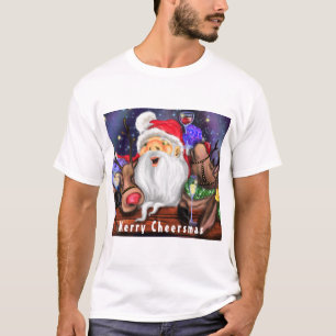 Weihnachts-T - Shirt Santa mit Rentiers FunCheers