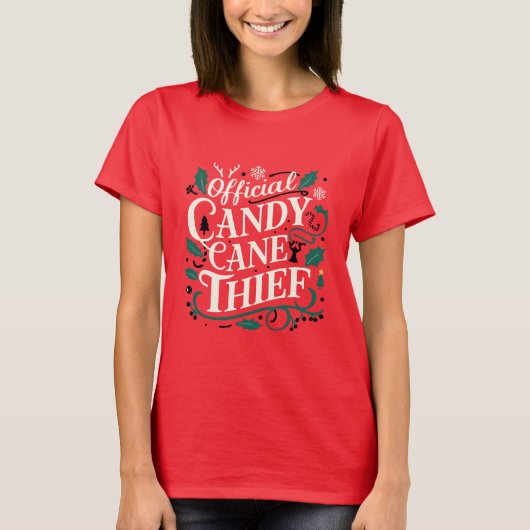 Weihnachts-T-Shirts | Offiziell Candy Cane Diief T-Shirt (Vorderseite)