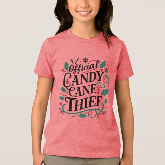 Weihnachts-T-Shirts | Offiziell Candy Cane Diief Tri-Blend Shirt (Vorderseite)