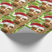 Weihnachts Tabby Katze in einem Baum Geschenkpapier (Ecke)