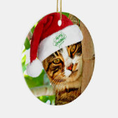 Weihnachts Tabby Katze in einem Baum Keramik Ornament (Rechts)