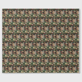 Weihnachts Tabby Katze In Holiday Tree Geschenkpapier (Flach)