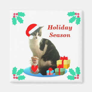 Weihnachts-Tabby-Katze Magnet