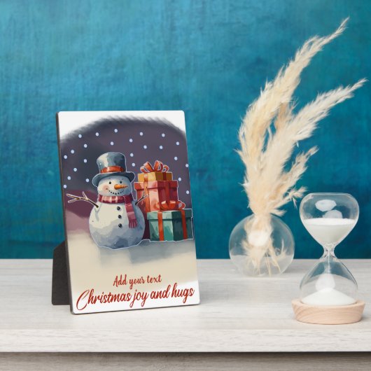 Weihnachts-Tablett-Plakette mit Staffelei Fotoplatte (Seite)