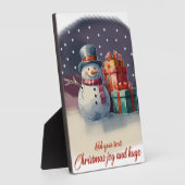 Weihnachts-Tablett-Plakette mit Staffelei Fotoplatte (Seite)