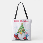 Weihnachts-Tag-Gnome mit Geschenk Tasche (Rückseite)