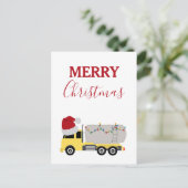 Weihnachts-Tanker LKW Feiertagspostkarte (Stehend Vorderseite)