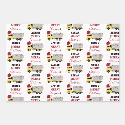 Weihnachts-Tanker LKW Geschenkpapier Set (Vorderseite 2)