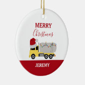 Weihnachts-Tanker LKW Name Keramik Ornament (Rechts)