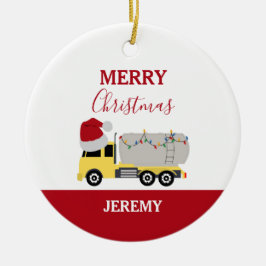 Weihnachts-Tanker LKW Name Keramik Ornament