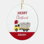Weihnachts-Tanker LKW Name Keramik Ornament (Links)