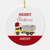 Weihnachts-Tanker LKW Name Keramik Ornament (Hinten)